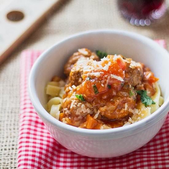 Tagliatelle with Meatballs - Recipe photo by Kooking