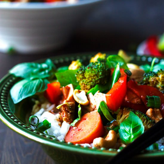 Thai Chicken Stir-Fry with Basil - Recipe photo by Cooks With Cocktails
