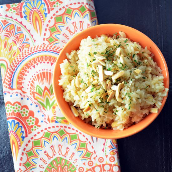 Almond Swiss Rice Pilaf - Recipe photo by simplesweetsavory