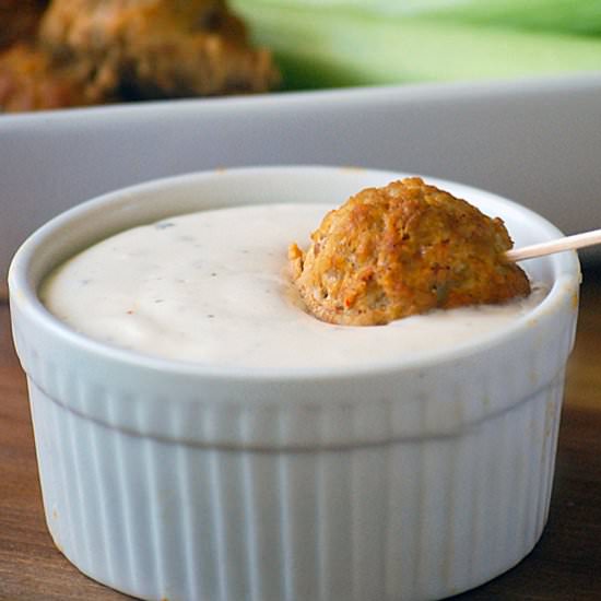 Buffalo Chicken Meatballs - Recipe photo by LifeTastesGood