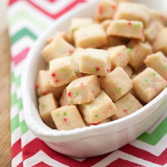 Festive Shortbread Bites - Recipe photo by tideandthyme