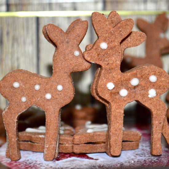 Nougat Bambi Christmas Cookies - Recipe photo by bakerangel.com