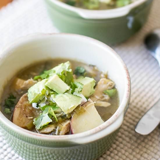 Green Chile and Chicken Stew - Recipe photo by Girl Gone Gourmet