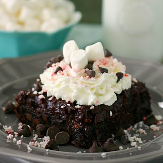 Peppermint Hot Cocoa Brownies - Recipe photo by yummycrumble
