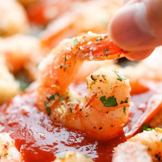 Garlic Parmesan Roasted Shrimp - Recipe photo by damndelicious