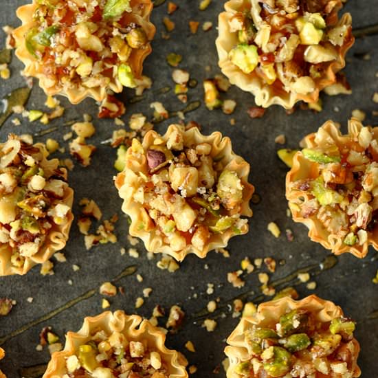 Butternut Baklava Bites - Recipe photo by peasandcrayons