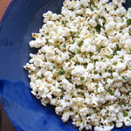 Lemon and chive popcorn - Recipe photo by JENNIFERMEDHURST