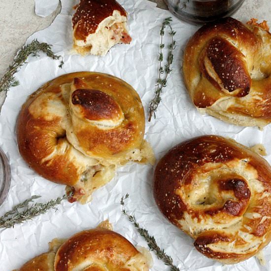 Cheese & Pancetta Stuffed Pretzels - Recipe photo by fabtastic eats