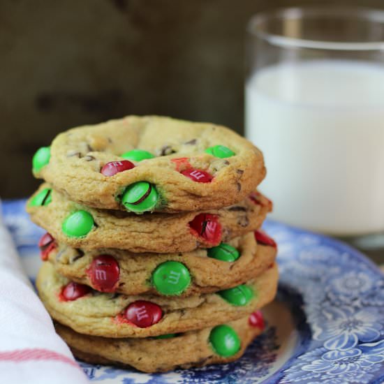 M & M Chocolate Chip Cookies - Recipe photo by TheChicCountryGirl