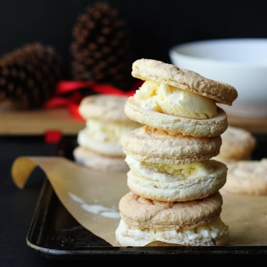 Almond Macarons & Eggnog Ice Cream - Recipe photo by dinexdesign
