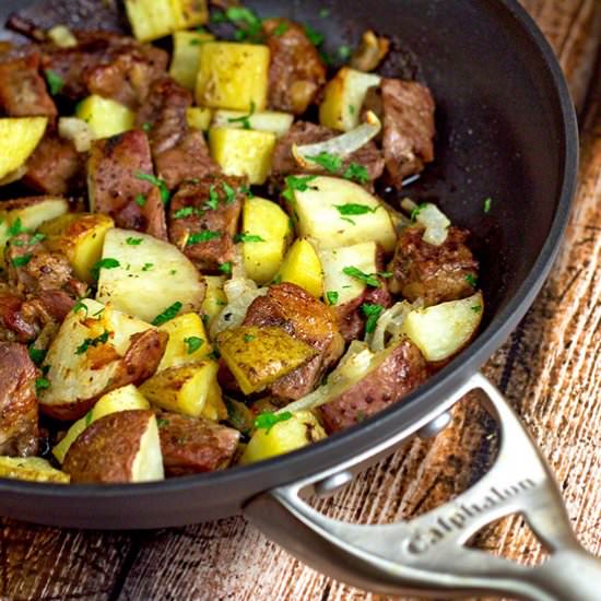 One-Skillet Roast Steak & Potatoes - Recipe photo by The Midnight Baker