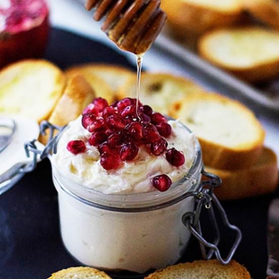 Whipped Goat Cheese with Honey - Recipe photo by cookingforkeeps
