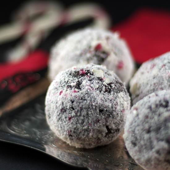 Chococolate Candy Cane Balls - Recipe photo by Audrey @ Unconventional Baker