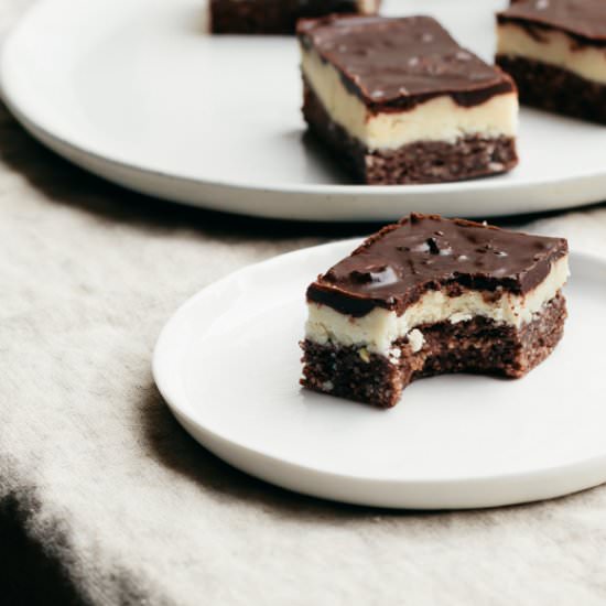 Raw Triple Layer Mint Fudge Brownie - Recipe photo by Faring Well