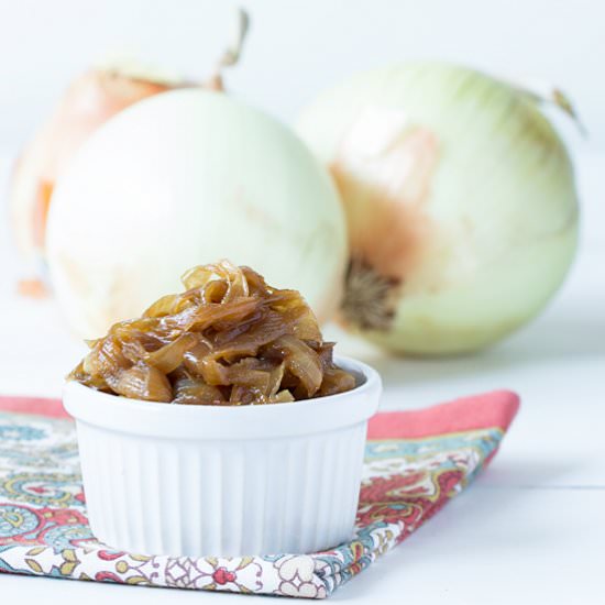 Cider Vinegar Caramelized Onions - Recipe photo by cupofzest