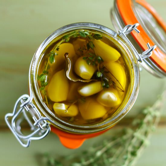 Easy Pickled Garlic & Herbs - Recipe photo by strictlydelicious