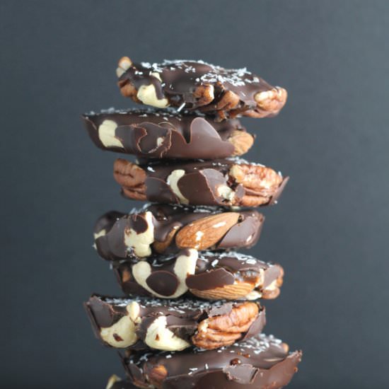 Chocolate Caramel Nut Clusters - Recipe photo by myfussyeater