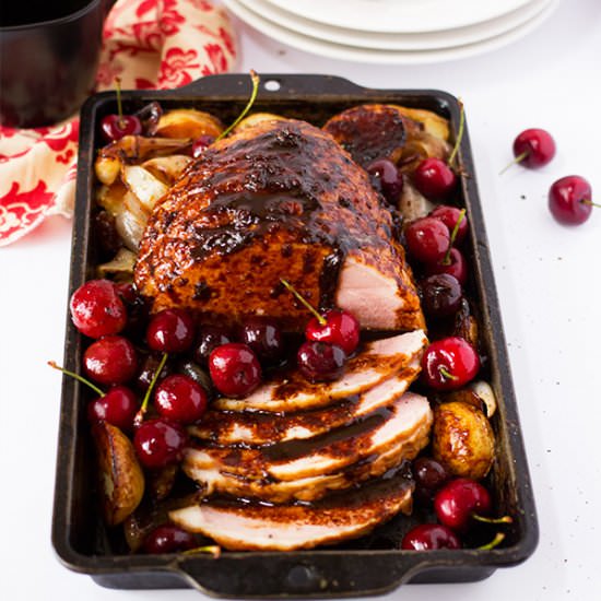 Roasted Gammon & Cherry Red Wine - Recipe photo by Aninas Recipes