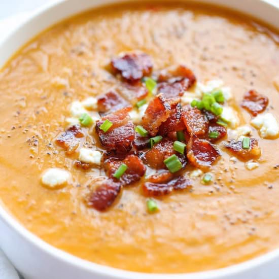 Roasted Butternut Squash Soup - Recipe photo by damndelicious