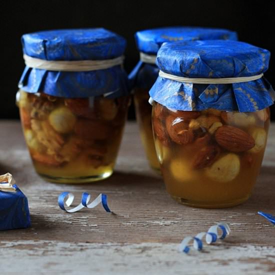 Nuts in Honey, a Homemade Gift - Recipe photo by Almost Bananas