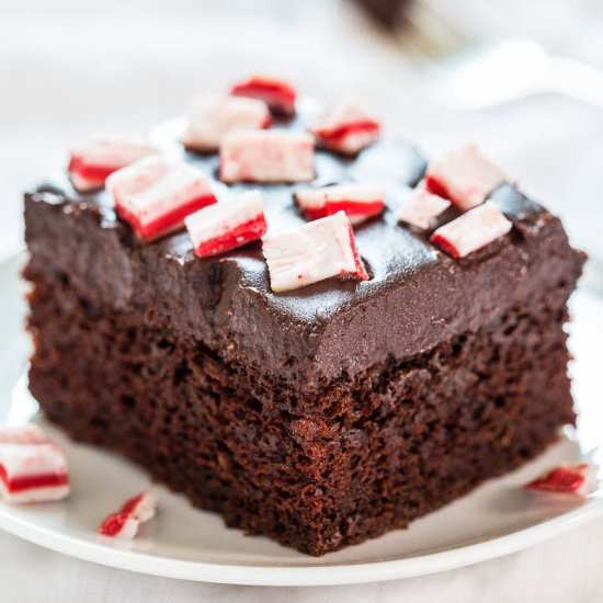 The Best Peppermint Chocolate Cake - Recipe photo by Averie