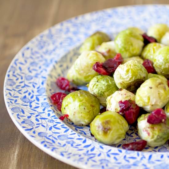 Roasted Sprouts & Fresh Cranberries - Recipe photo by JENNIFERMEDHURST
