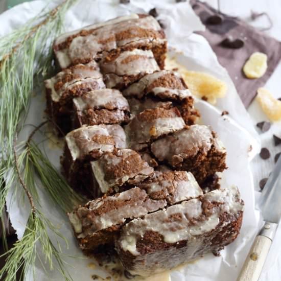 Glazed Chocolate Gingerbread Loaf - Recipe photo by Running to the Kitchen