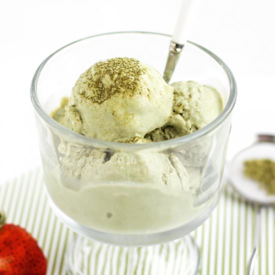 Guilt Free Matcha Ice Cream - Recipe photo by dessertswithbenefits