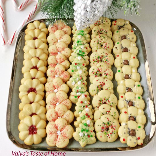Christmas Spritz Cookies - Recipe photo by valyastasteofhome.com