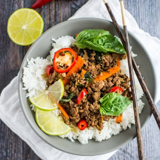 Thai Basil Beef - Recipe photo by slowcookergourmet