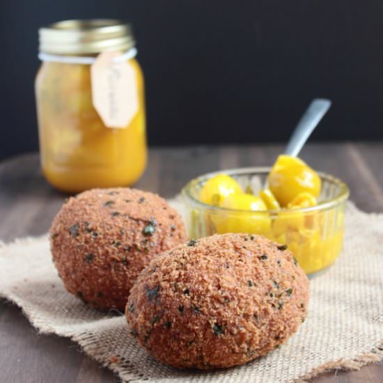 Ham Hock Scotch Eggs and Piccalilli - Recipe photo by figsandpigs