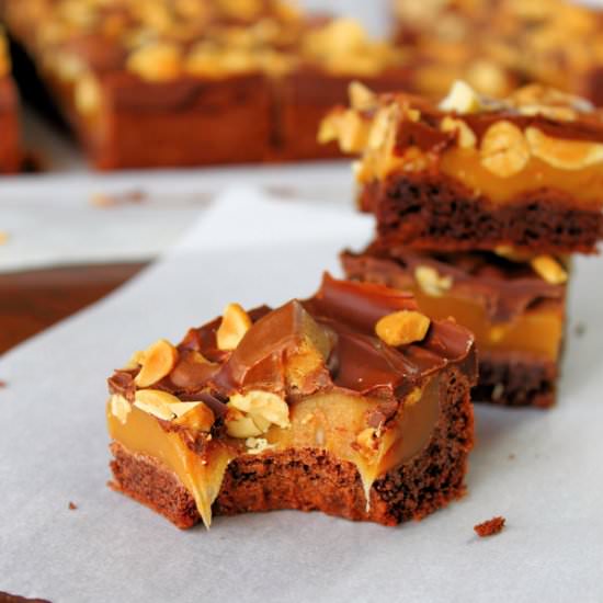 Peanut Butter Caramel Brownies - Recipe photo by countryside cravings