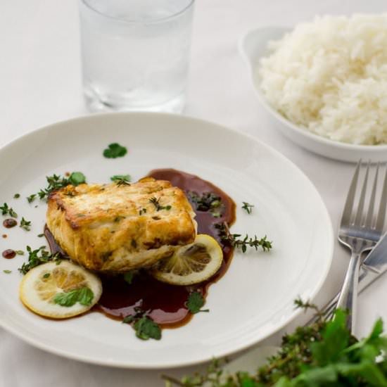Sticky Lemon And Thyme Monkfish - Recipe photo by cocklesandmussels