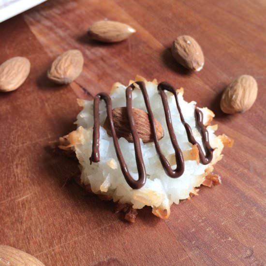 Almond Joy Coconut Macaroons - Recipe photo by birchtreebaking