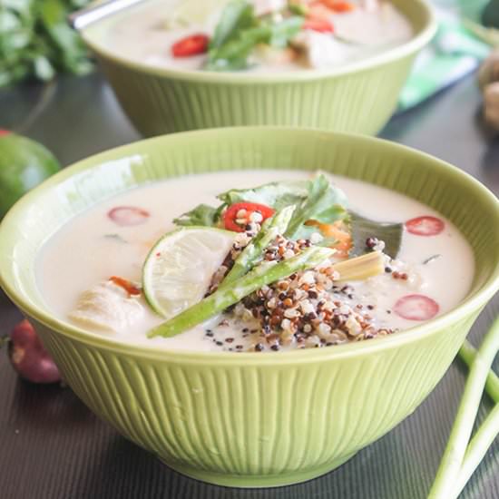 Quinoa Asparagus Tom Kha Gai - Recipe photo by SunkissedKitchen