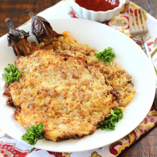 Eggplant with Ground Pork Omelet - Recipe photo by mystylerecipe
