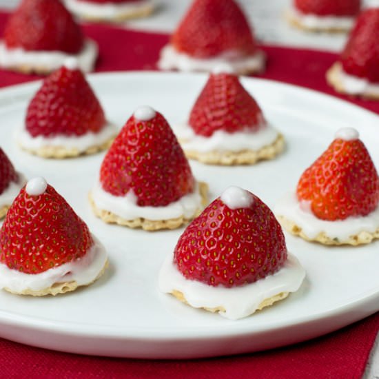Strawberry Santa Hats - Recipe photo by CookTheStory