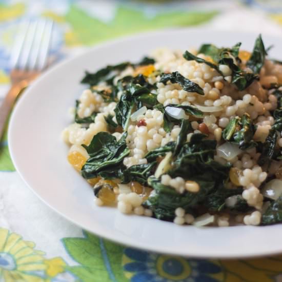 Couscous with Kale & Raisins - Recipe photo by Prepgreen