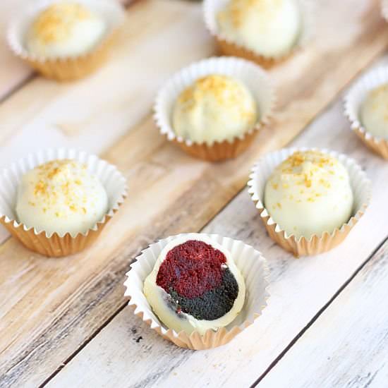 Red Velvet & Green Velvet Truffles - Recipe photo by thegoldlininggirl