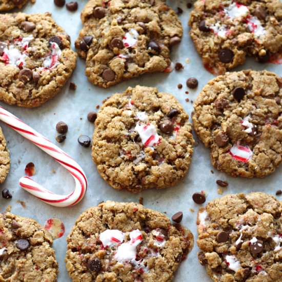 Candy Cane Monster Cookies - Recipe photo by theyoopergirl