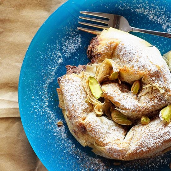 Nutella Filo Pie with Pistachios - Recipe photo by MeLia