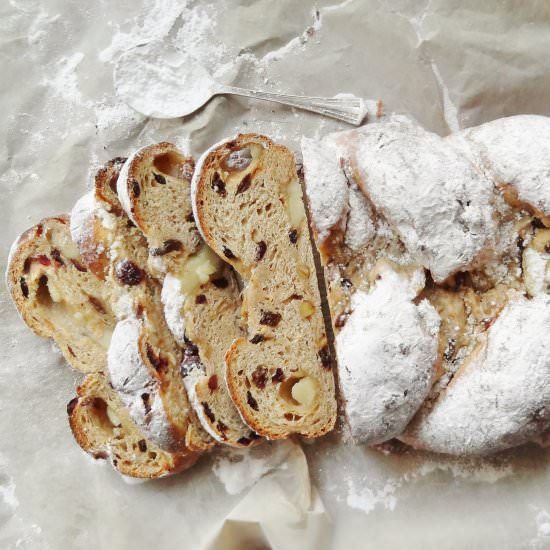 Braided Marzipan Stollen - Recipe photo by Domestic Gothess