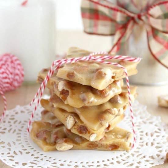 Easy Microwave Peanut Brittle - Recipe photo by Purely Katie
