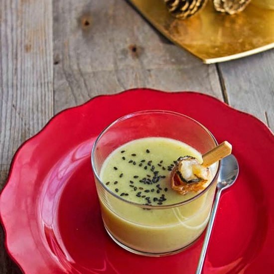 Sweet Onion Cream with Shrimp&Bacon - Recipe photo by Kooking