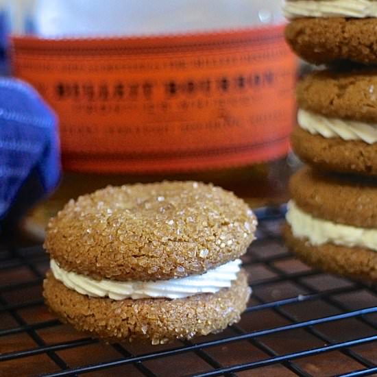 Bourbon Molasses Sandwich Cookies - Recipe photo by cassieskitchen