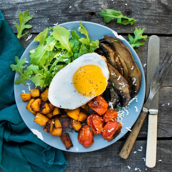 Roasted Squash with Fried Duck Egg - Recipe photo by reclaimingyesterday