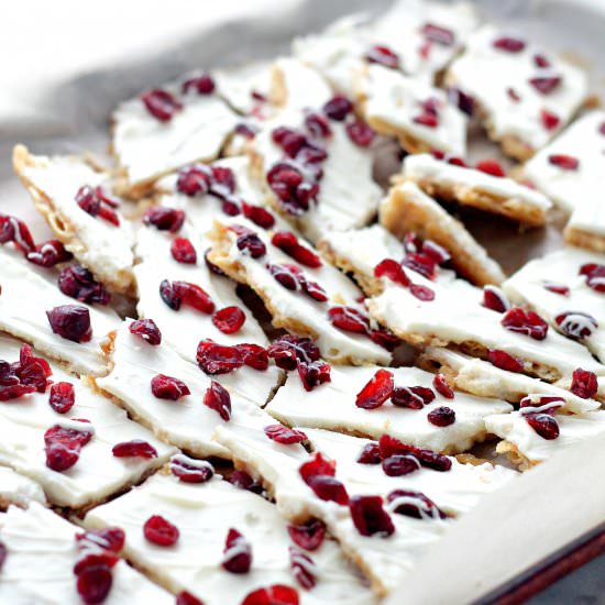 Cranberry Bliss Saltine Toffee - Recipe photo by diethood