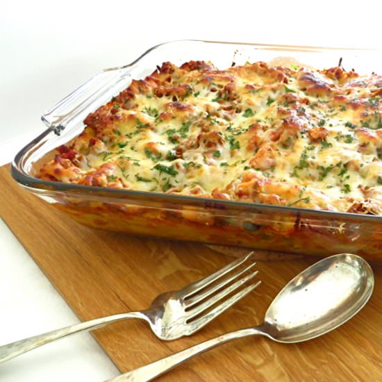 Spicy sausage and spinach lasagna - Recipe photo by garlic and zest
