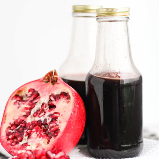 All Natural DIY Grenadine - Recipe photo by dessertswithbenefits