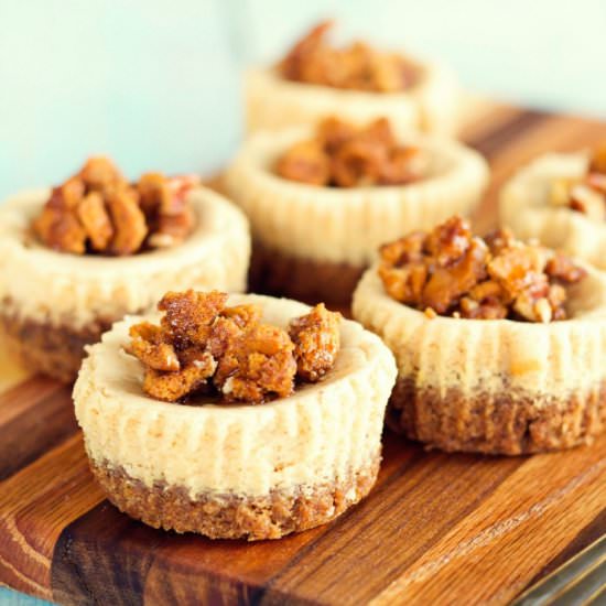 Spiced Maple Mini Cheesecakes - Recipe photo by PinkHeelsPinkTruck